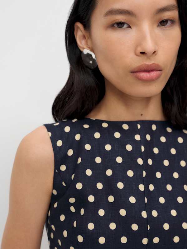Citron Linen Dress - Orion Dot