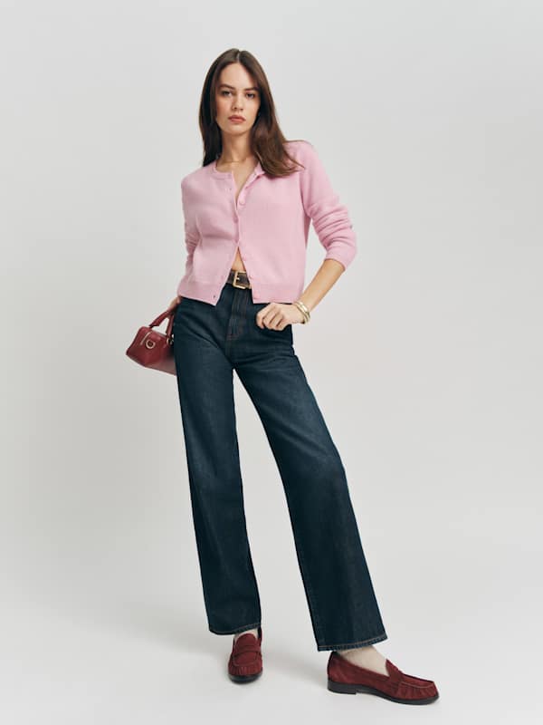 Clara Cashmere Crew Cardigan - Babygirl