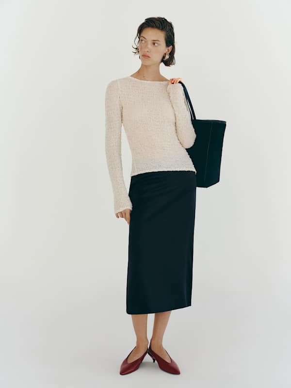 Wiley Knit Top - Ivory Crinkle