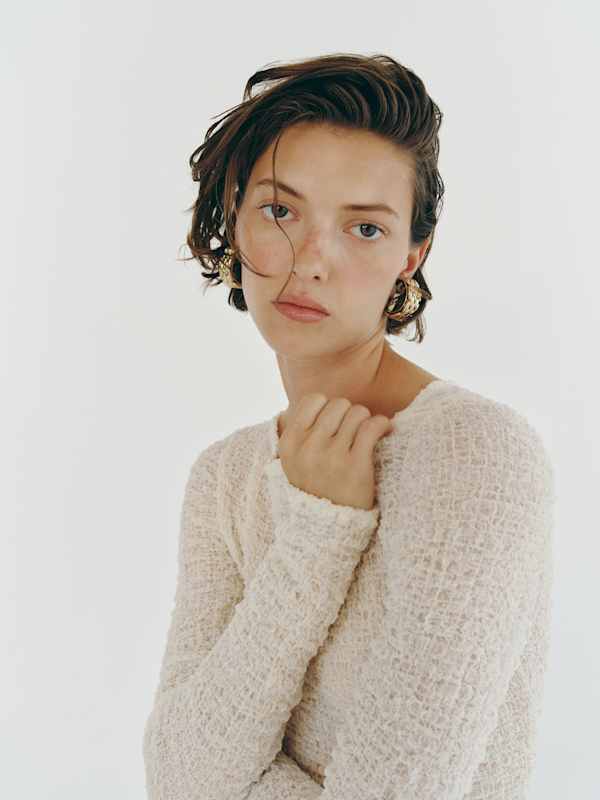 Wiley Knit Top - Ivory Crinkle