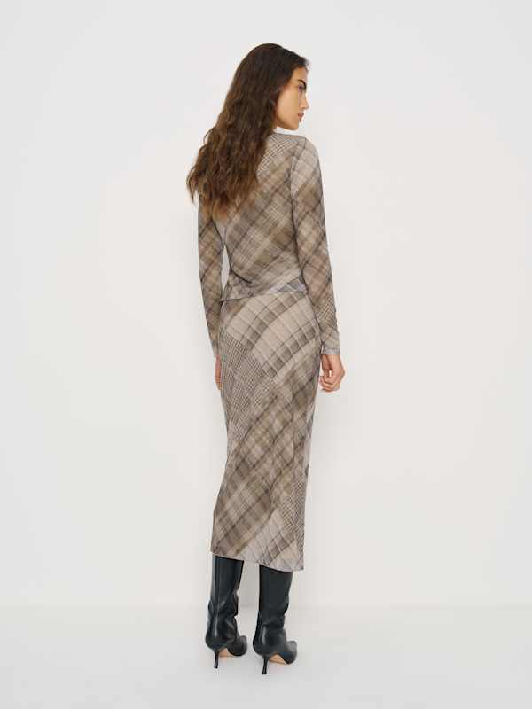 Wiley Knit Top - Taupe Plaid