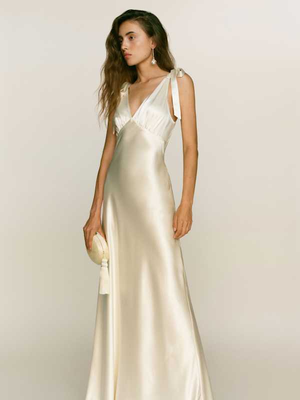 Pernille Silk Dress - Ivory Bridal Silk