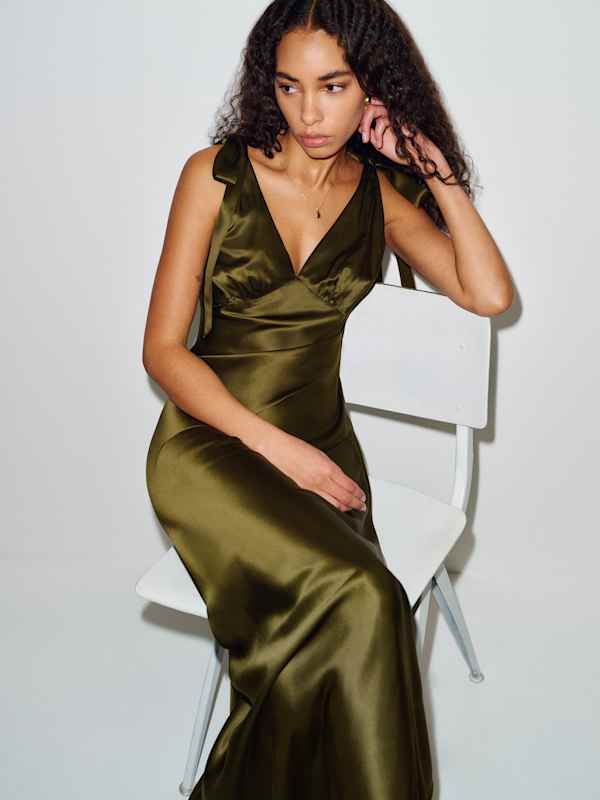 Robe en soie Pernille - Jardin de mousse