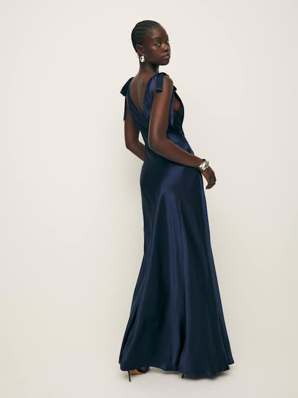 Pernille Silk Dress - Navy