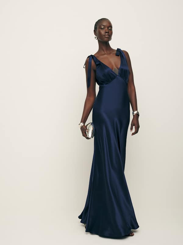 Pernille Silk Dress - Navy
