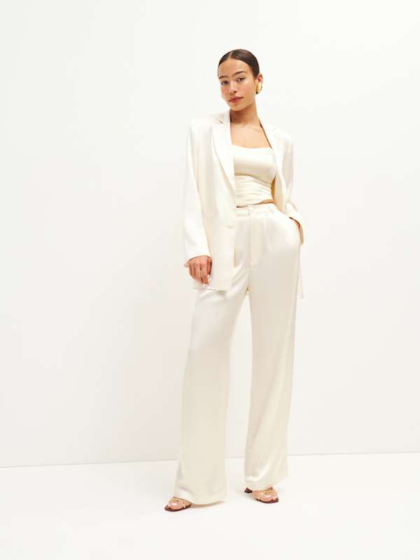 Mason Satin Pant - Fior Di Latte