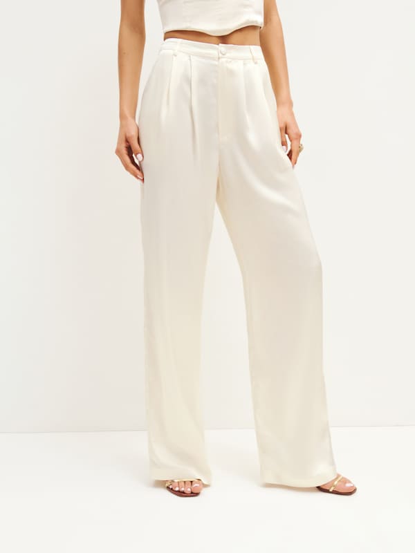 Mason Satin Pant - Fior Di Latte