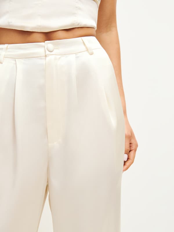 Mason Satin Pant - Fior Di Latte