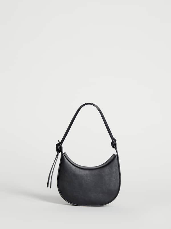 Mini Rosetta Shoulder Bag - Black Leather