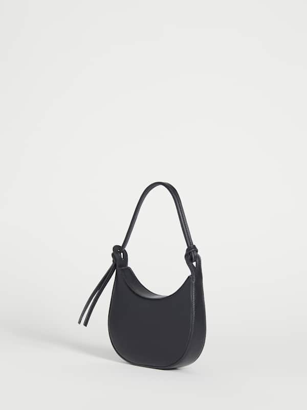 Mini Rosetta Shoulder Bag - Black Leather