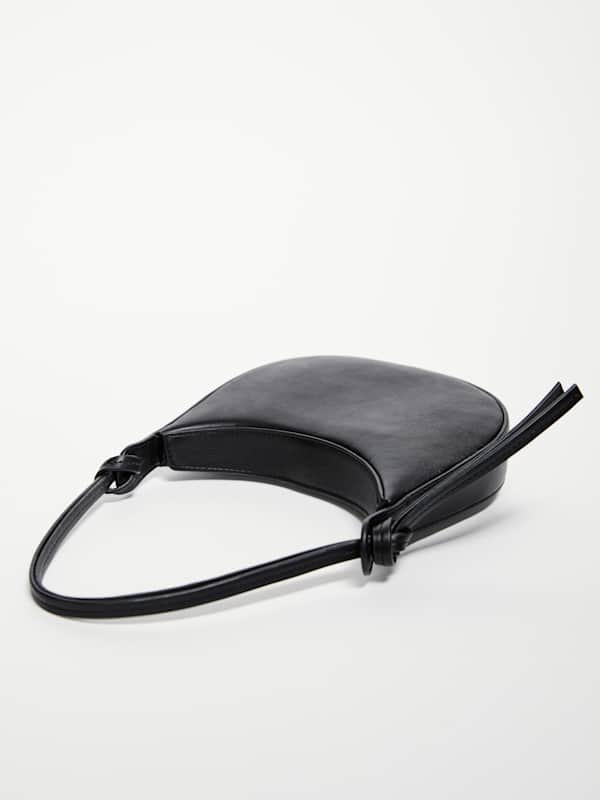 Mini Rosetta Shoulder Bag - Black Leather