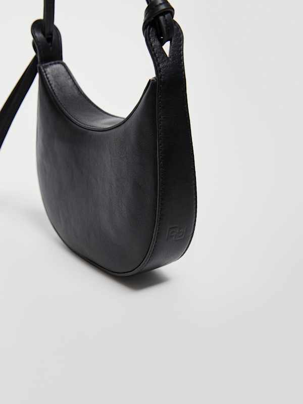 Mini Rosetta Shoulder Bag - Black Leather