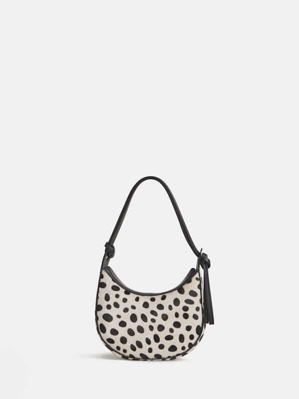 Mini Rosetta Shoulder Bag - Dalmatian Haircalf