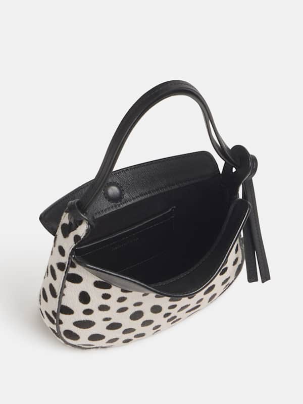 Mini Rosetta Shoulder Bag - Dalmatian Haircalf