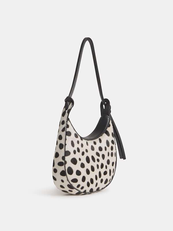 Mini Rosetta Shoulder Bag - Dalmatian Haircalf