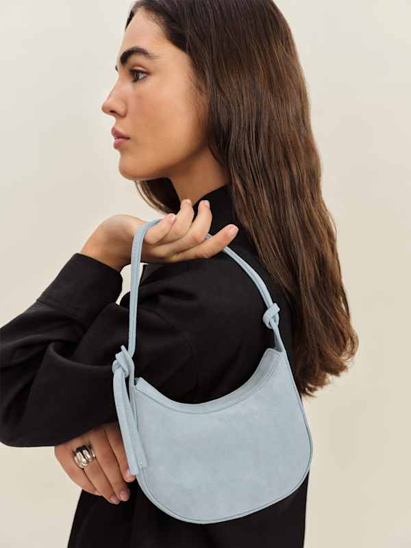 Mini Rosetta Shoulder Bag - Mist Suede