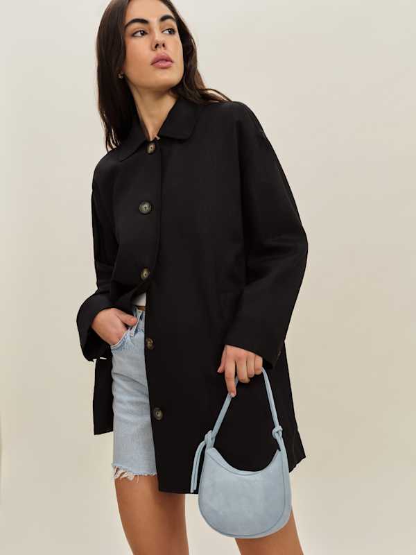 Mini Rosetta Shoulder Bag - Mist Suede