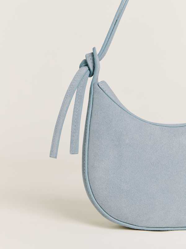 Mini Rosetta Shoulder Bag - Mist Suede