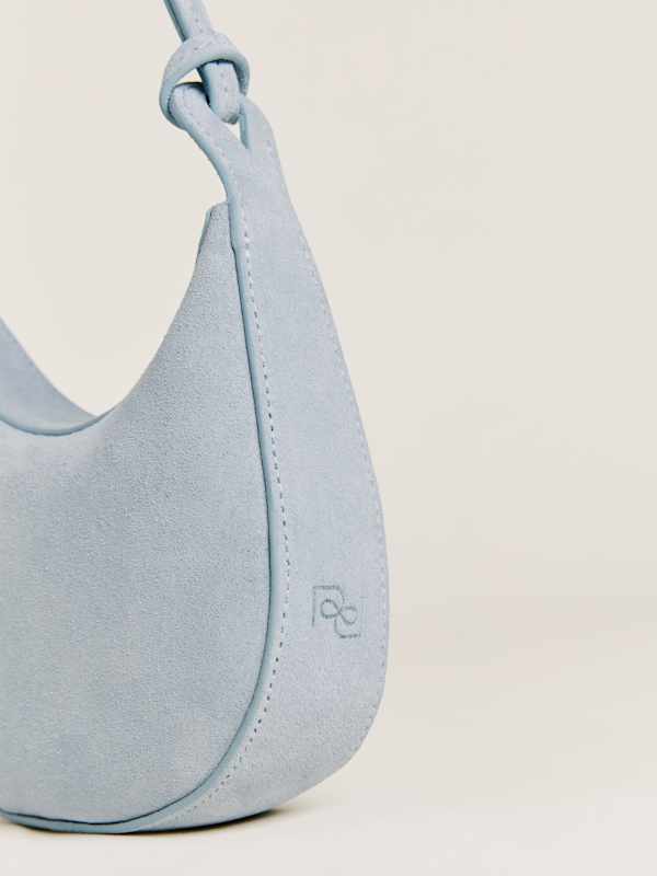 Mini Rosetta Shoulder Bag - Mist Suede