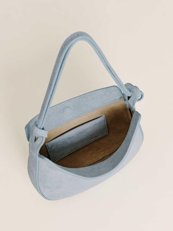 Mini Rosetta Shoulder Bag - Mist Suede