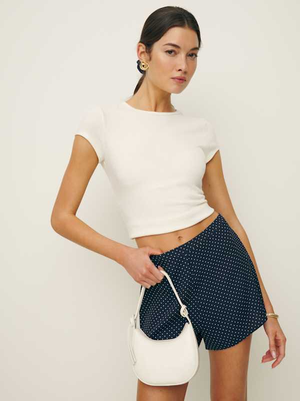 Mini Rosetta Shoulder Bag - White Leather