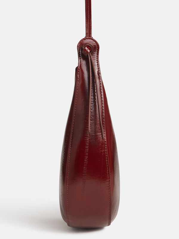 Medium Rosetta Shoulder Bag - Oxblood Eel