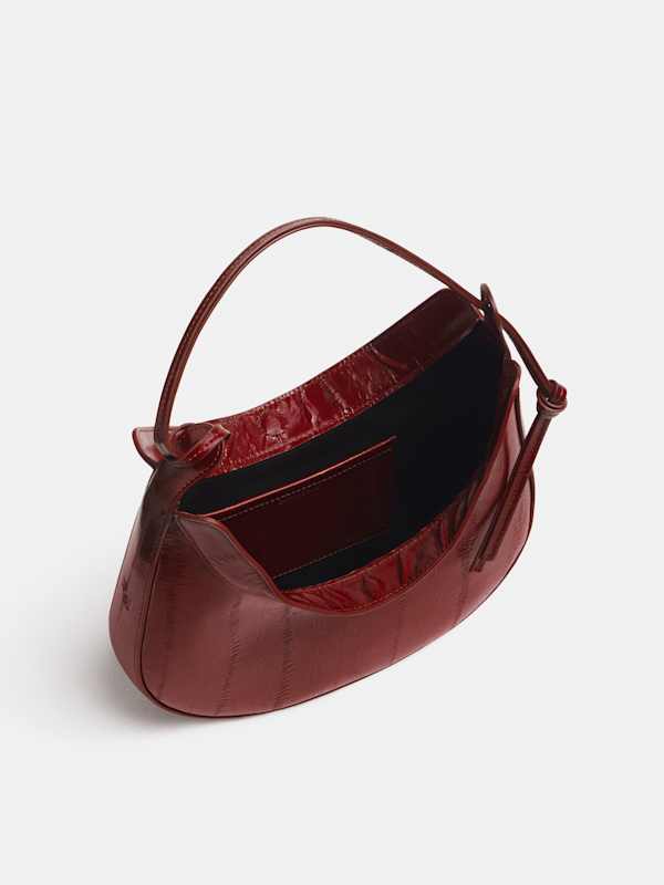 Medium Rosetta Shoulder Bag - Oxblood Eel