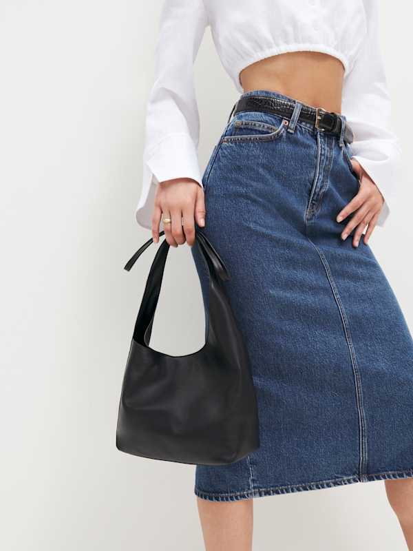 Small Vittoria Tote - Black Leather
