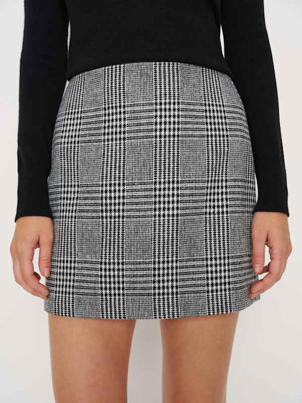 Veranda Skirt - Black And White Check