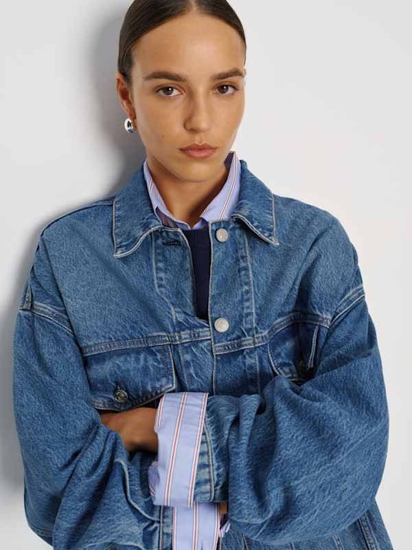 Brooks Oversized Denim Jacket - Pelican