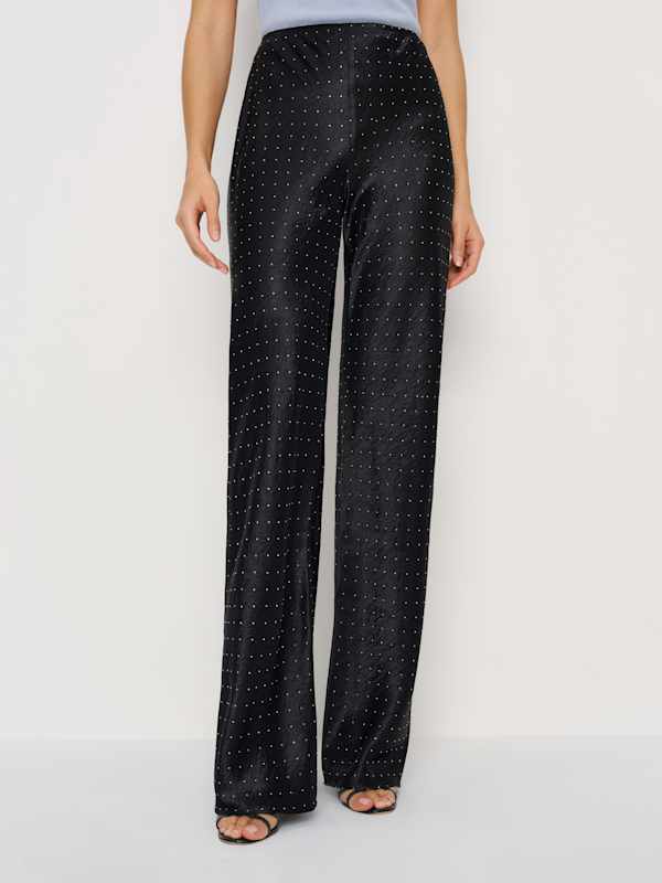 Gale Satin Mid Rise Bias Pant - Inkling