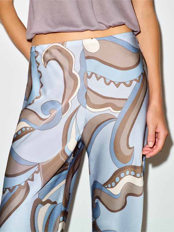 Gale Satin Mid Rise Bias Pant - Lido