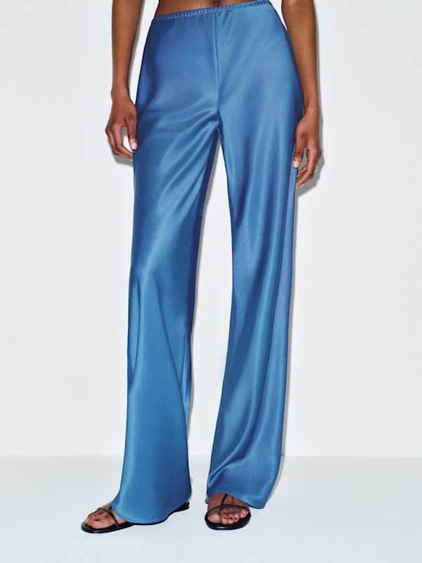 Gale Satin Mid Rise Bias Pant - Starry Night