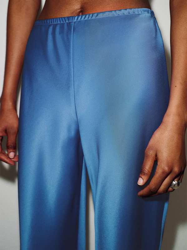 Gale Satin Mid Rise Bias Pant - Starry Night
