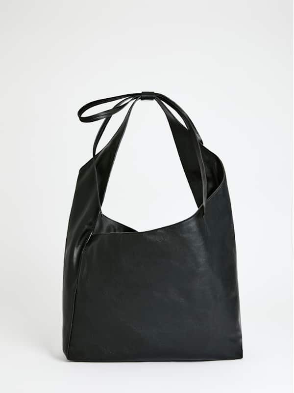 Medium Vittoria Tote Bag - Black Leather