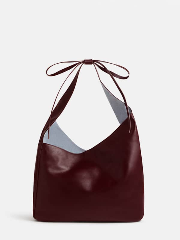 Medium Vittoria Tote Bag - Burgundy Leather