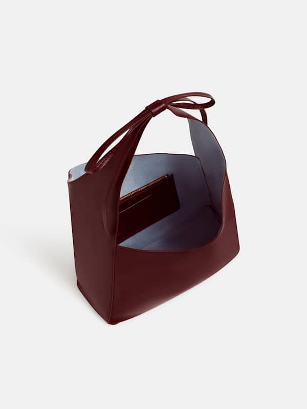 Medium Vittoria Tote Bag - Burgundy Leather