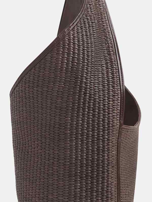 Medium Vittoria Tote Bag - Chocolate Raffia