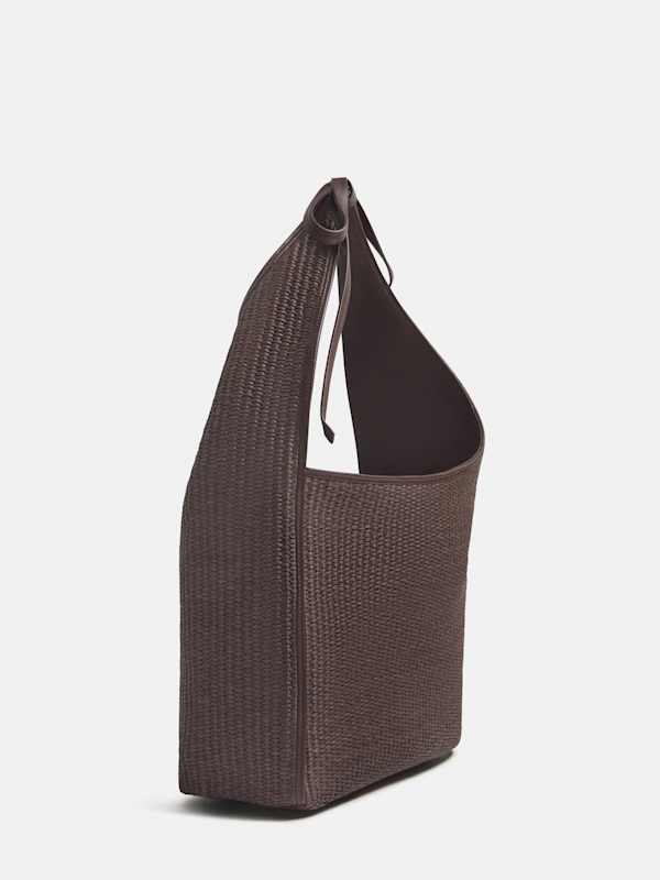 Medium Vittoria Tote Bag - Chocolate Raffia