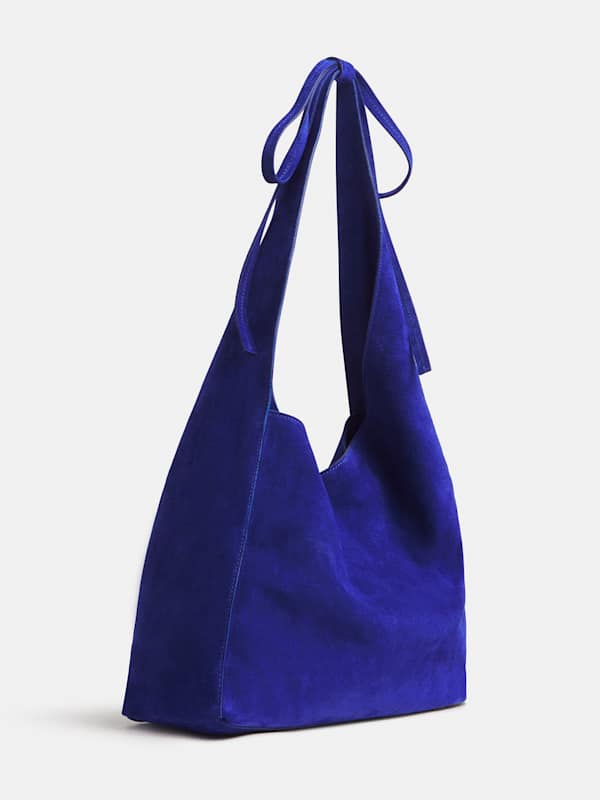 Medium Vittoria Tote Bag - Cobalt Suede