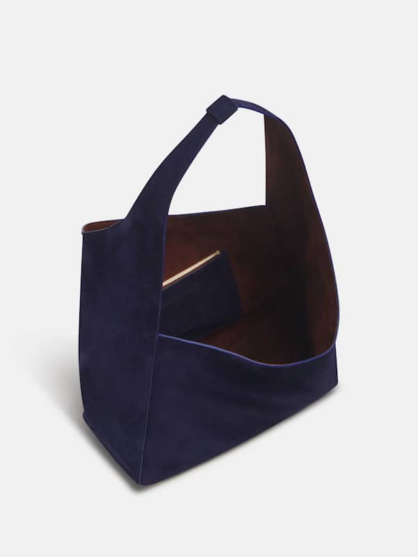 Medium Vittoria Tote Bag - Midnight Suede