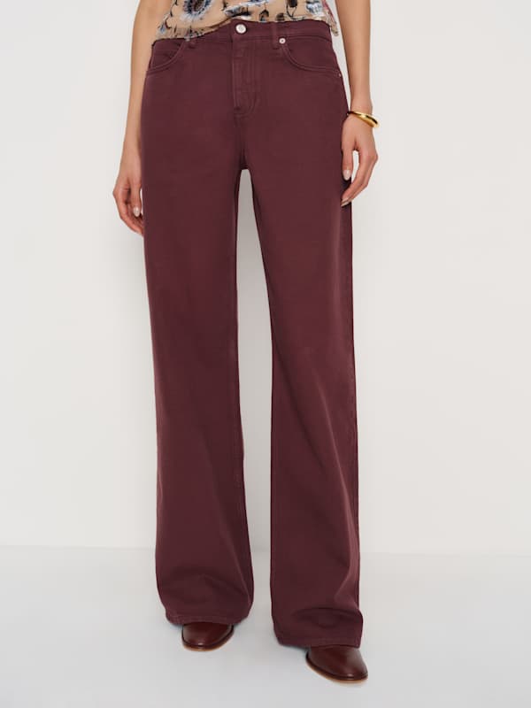 Cary Low Rise Slouchy Wide Leg Jeans - Blackberry