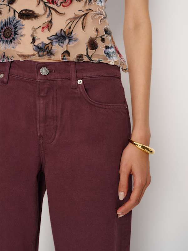 Cary Low Rise Slouchy Wide Leg Jeans - Blackberry
