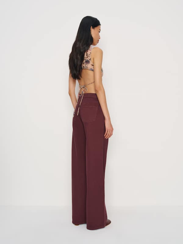 Cary Low Rise Slouchy Wide Leg Jeans - Blackberry