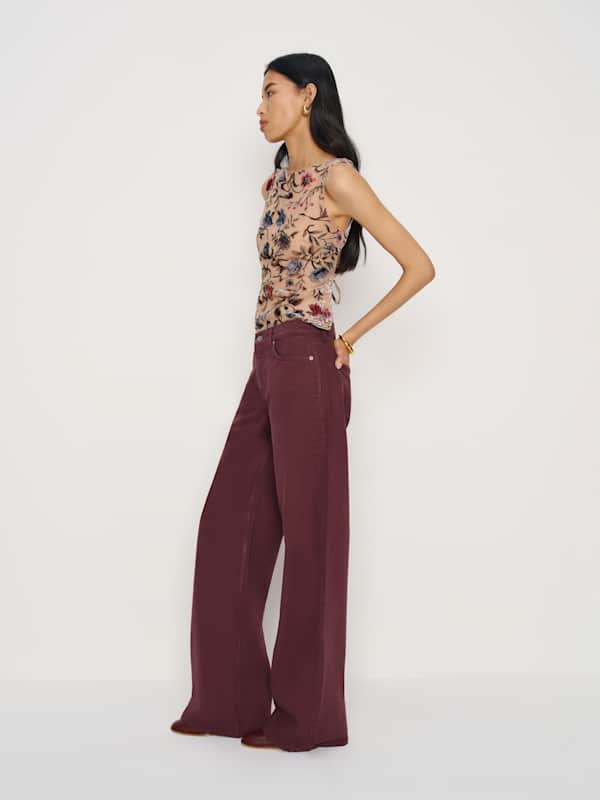Cary Low Rise Slouchy Wide Leg Jeans - Blackberry