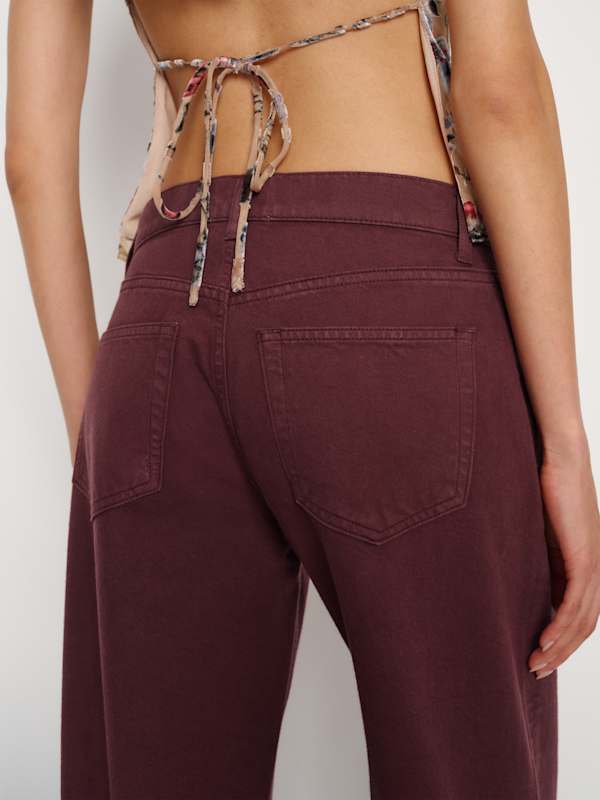 Cary Low Rise Slouchy Wide Leg Jeans - Blackberry