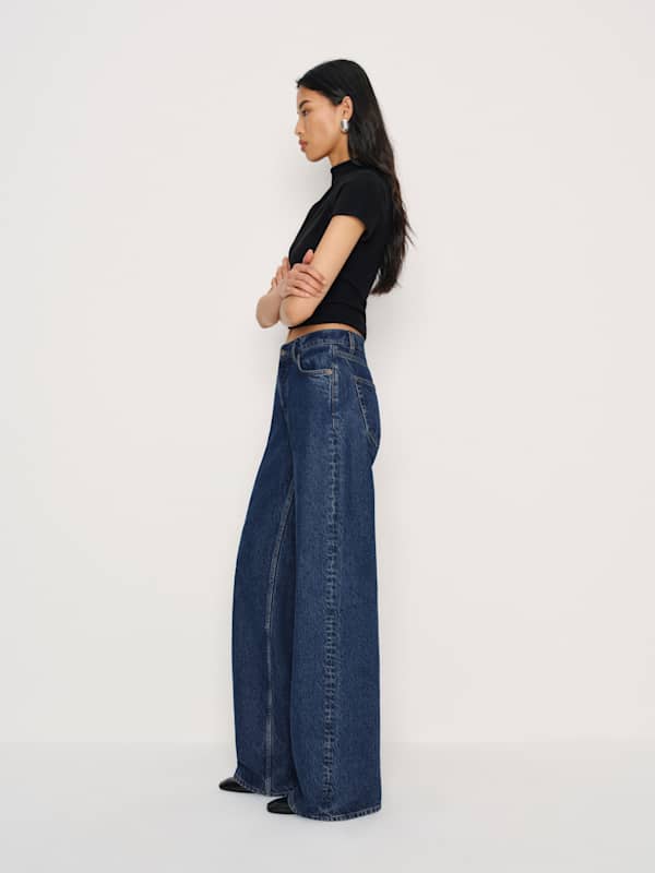 Cary Low Rise Slouchy Wide Leg Jeans - Cleary