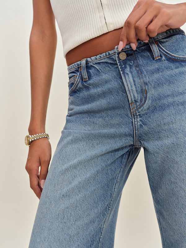 Cary Low Rise Slouchy Wide Leg Jeans - Colorado No Waistband