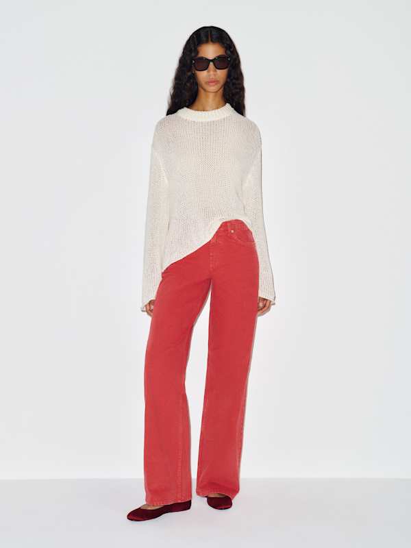 Cary Low Rise Slouchy Wide Leg Jeans - Lipstick