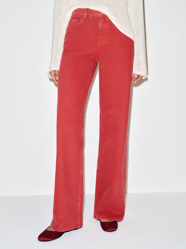 Cary Low Rise Slouchy Wide Leg Jeans - Lipstick